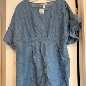 Motherhood Maternity Chambray Tunic Top - Size L - NWT